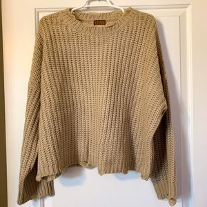 Distressed Cream Sweater